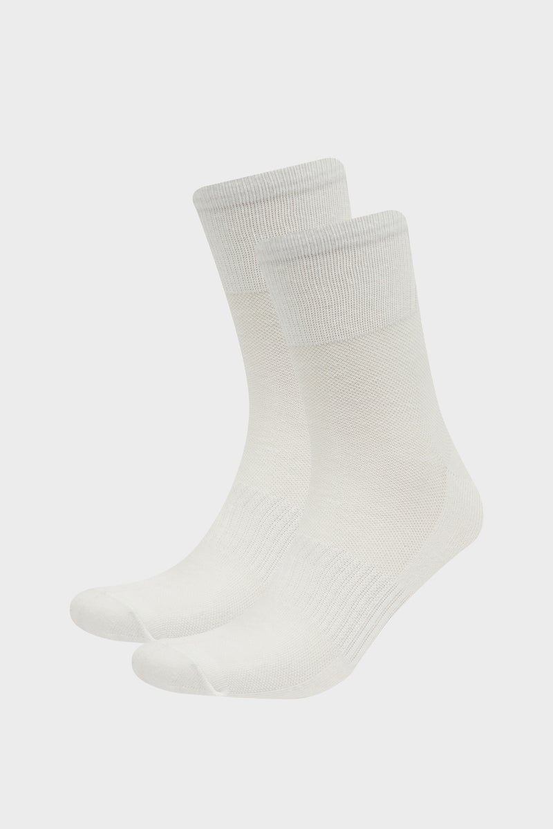 DeFacto White Man Man 2 Piece Cotton Ankle Socks Casual - Image 1